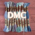 DMC　刺繍糸　10色　水色グレー系