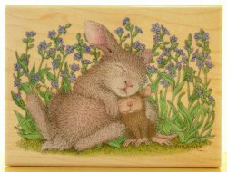 画像1: お昼寝のウサギちゃんとネズミちゃん