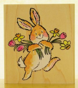画像1: ウサギちゃんと花束